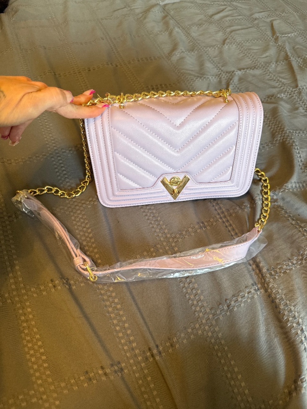 Valentino Orlandi Quilted Chain Shoulder Bag